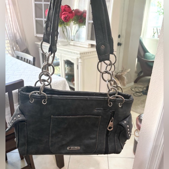 Montana West Skull Multicolored Rhinestone Shoulder Bag - Picture 4 of 10